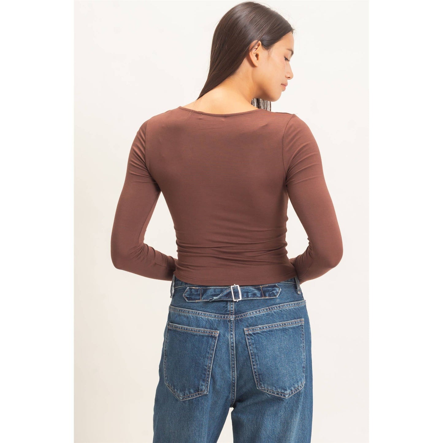 Scoop Neck Long Sleeve Top
