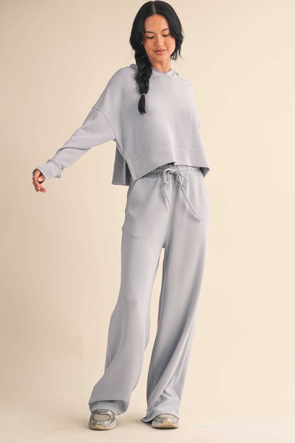 Super Soft Air Scuba Oversized Crop Hoodie