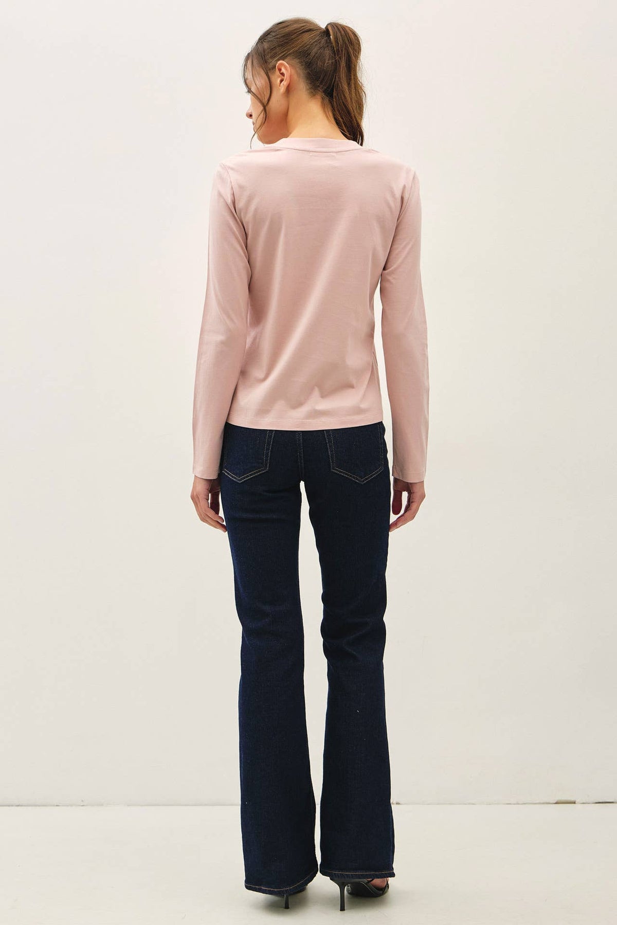 Washed Cotton Long Sleeve Top
