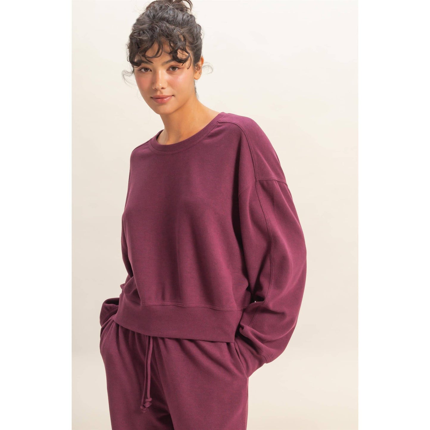Soft Ribbed Relaxed Fit Sweatshirt