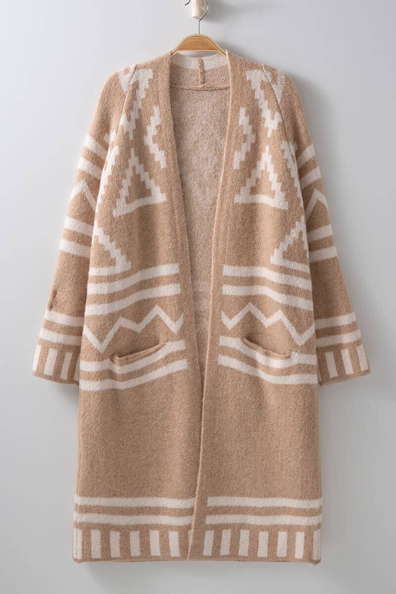 Western Geometric Pattern Cardigan