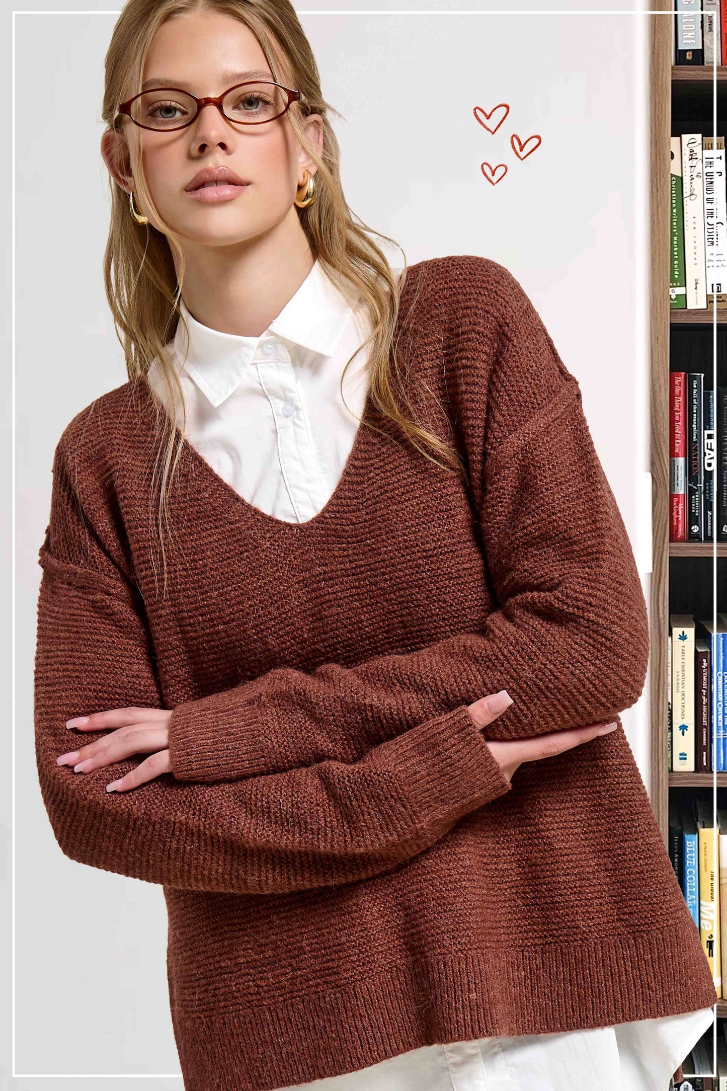 High-Low Sweater With Exposed Seams