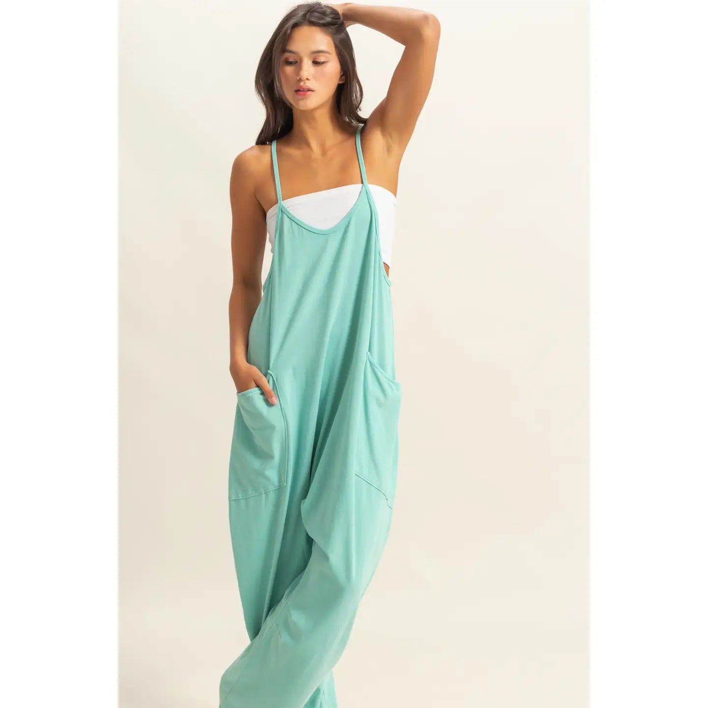 Relaxed Fit Mineral Washed Jumpsuit