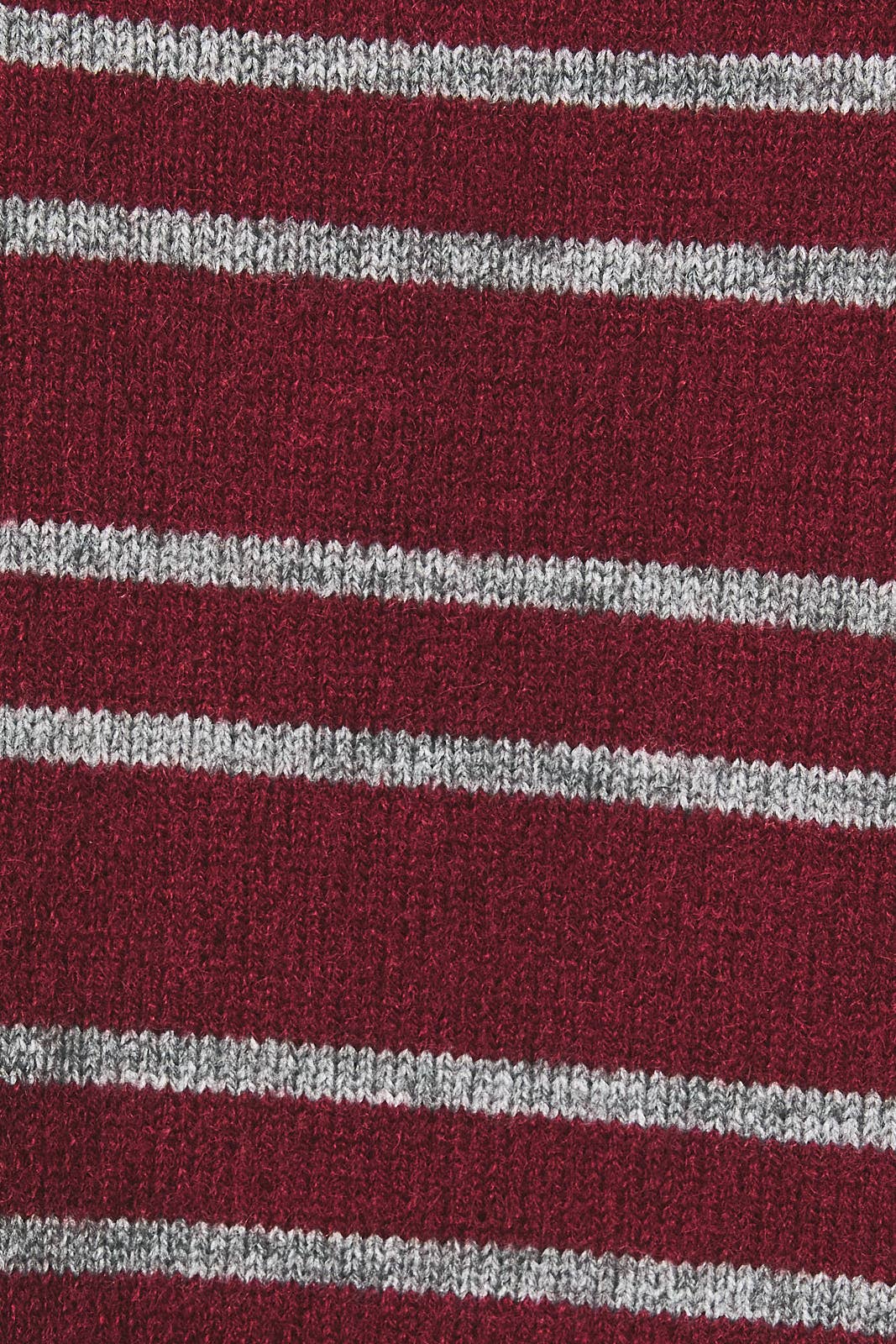 Maroon Striped Collared Knit Pullover Sweater