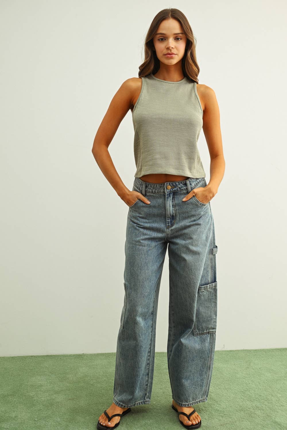Washed Rib Sleeveless Top