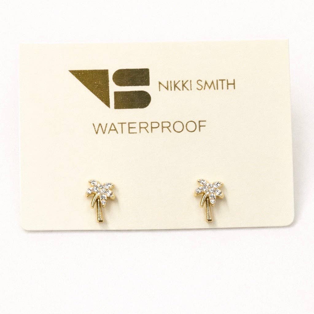 Golden Palm Tree Studs