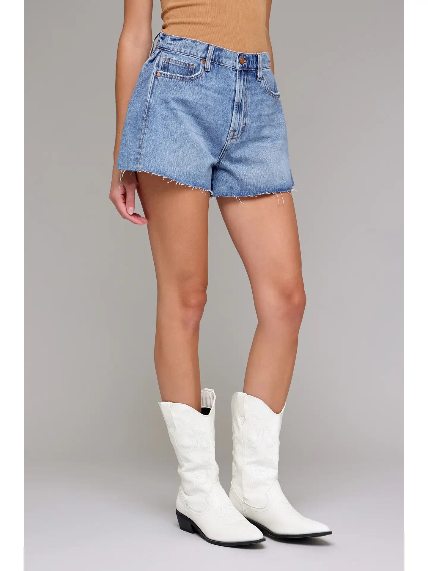 Medium Wash A-Line Shorts