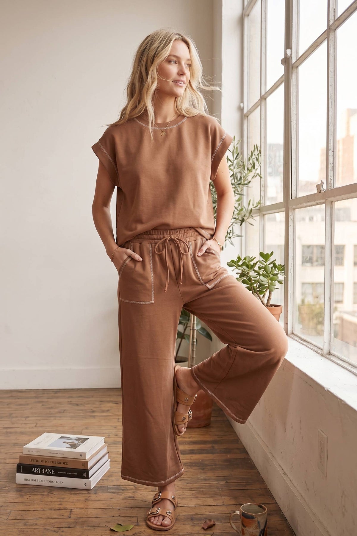 Scuba Contrast Stitch Lounge Set