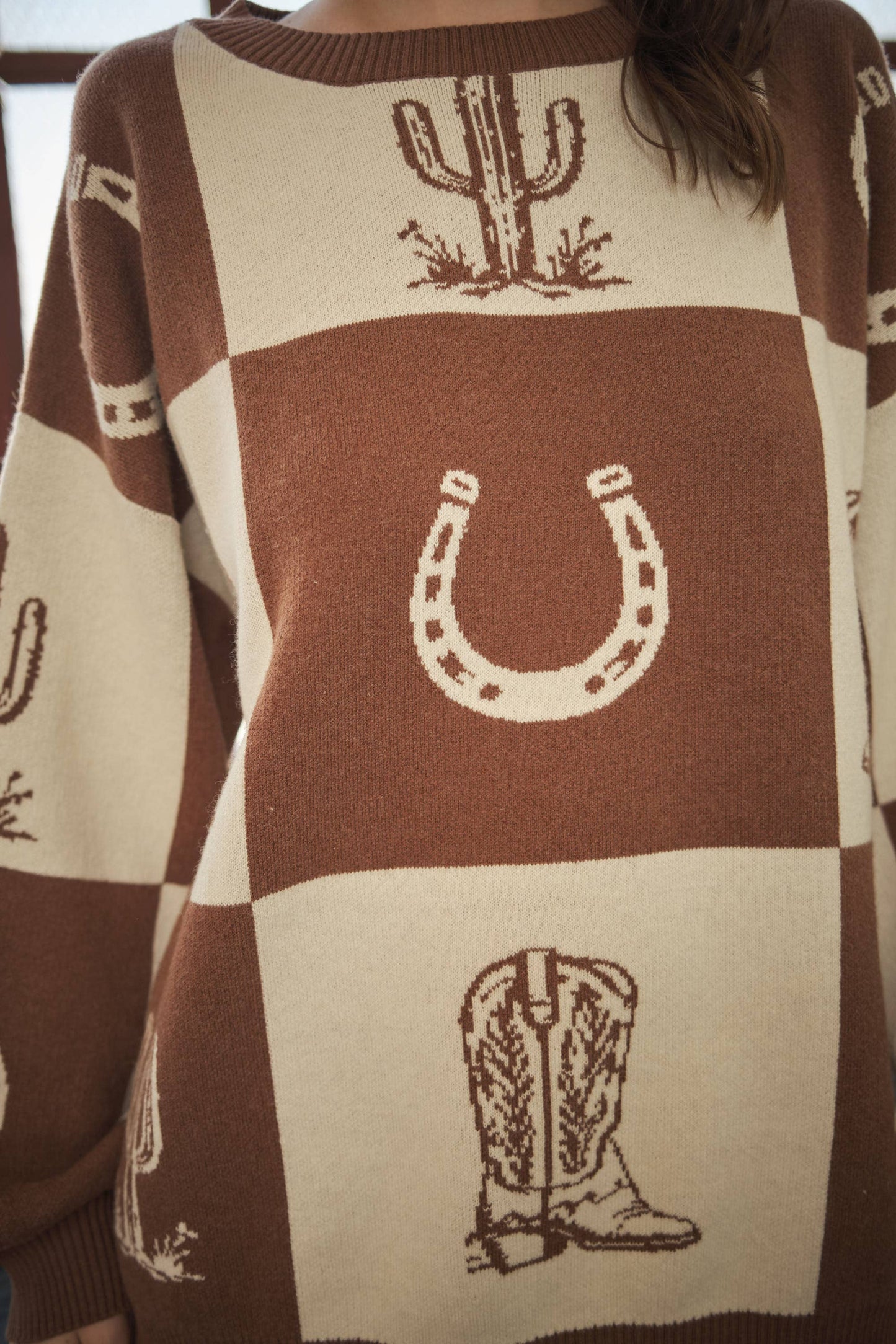 Western Graphic Oversized Sweater