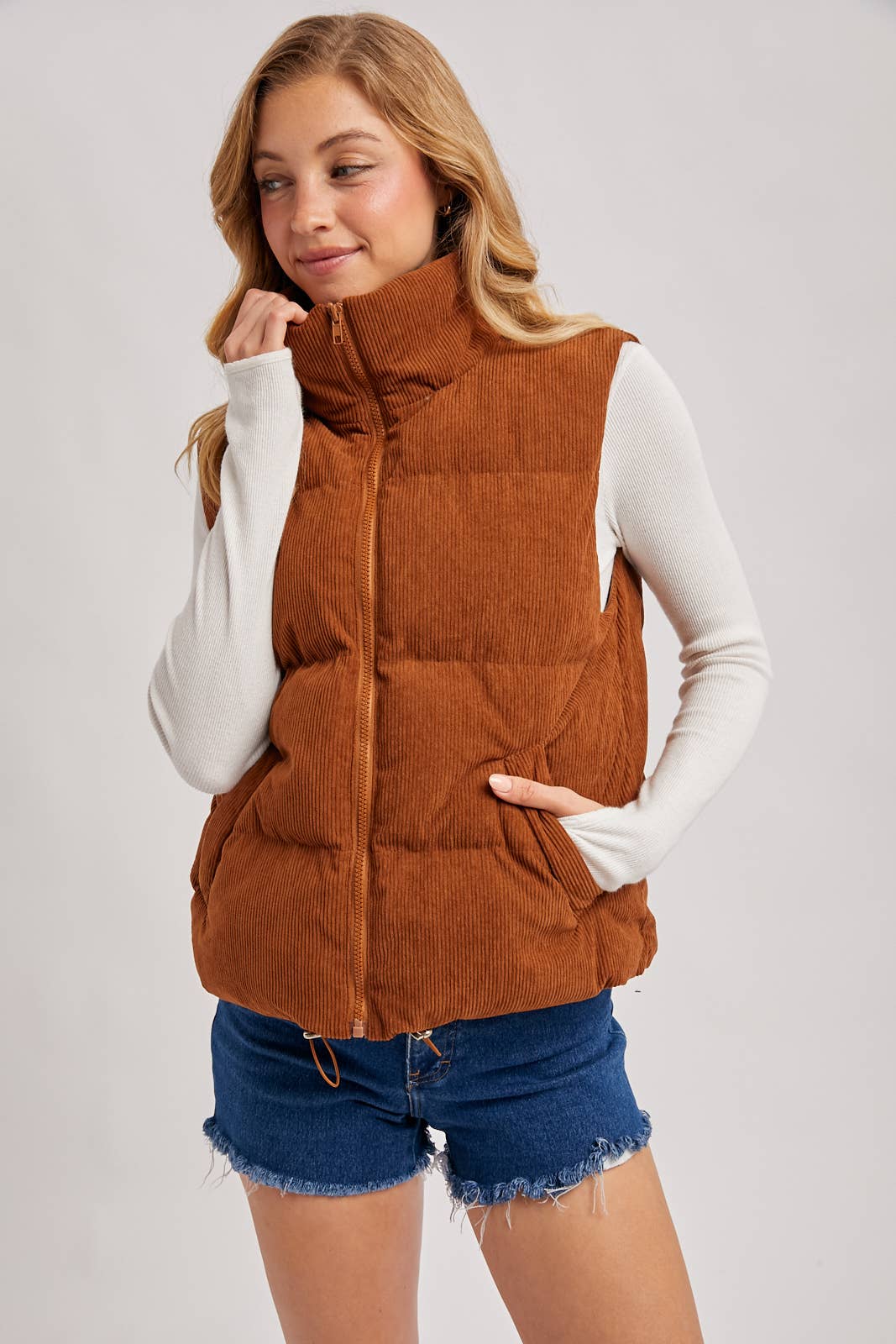 Corduroy Puffer Vest