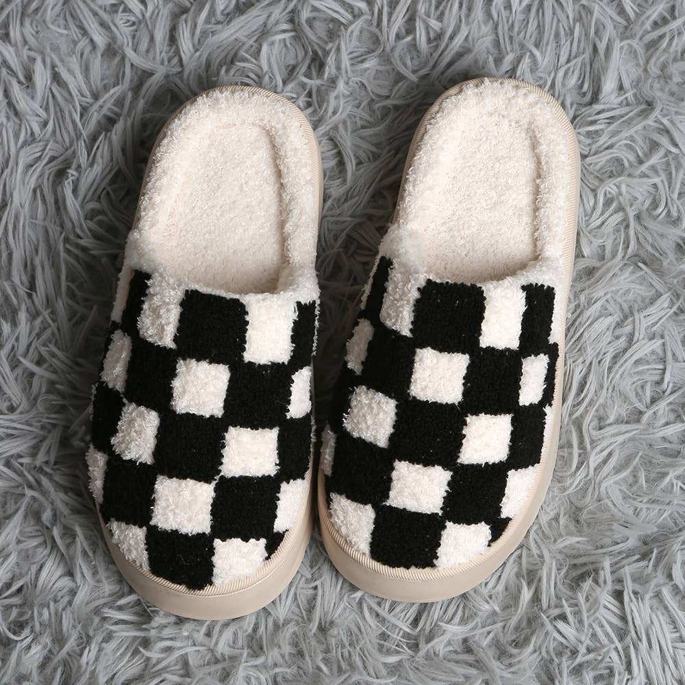 Checkered  Platform Slippers
