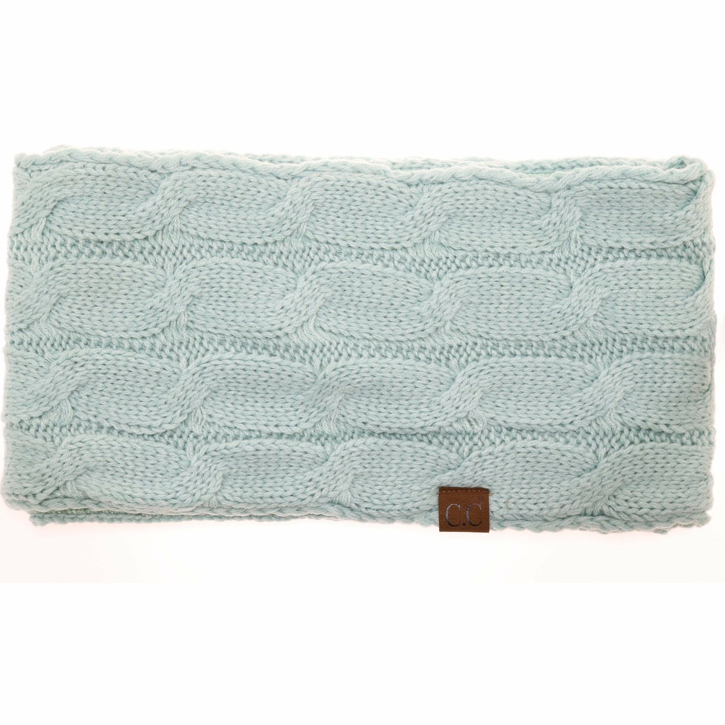 Fuzzy Lined Solid Cable Knit CC Infinity Scarf