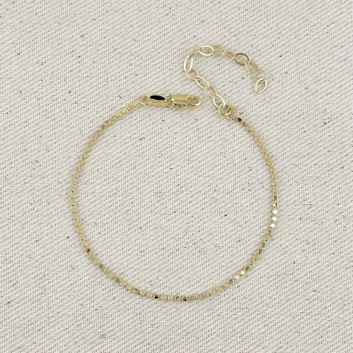 18k Gold Filled 1.5mm Flat Dot Ball Bracelet