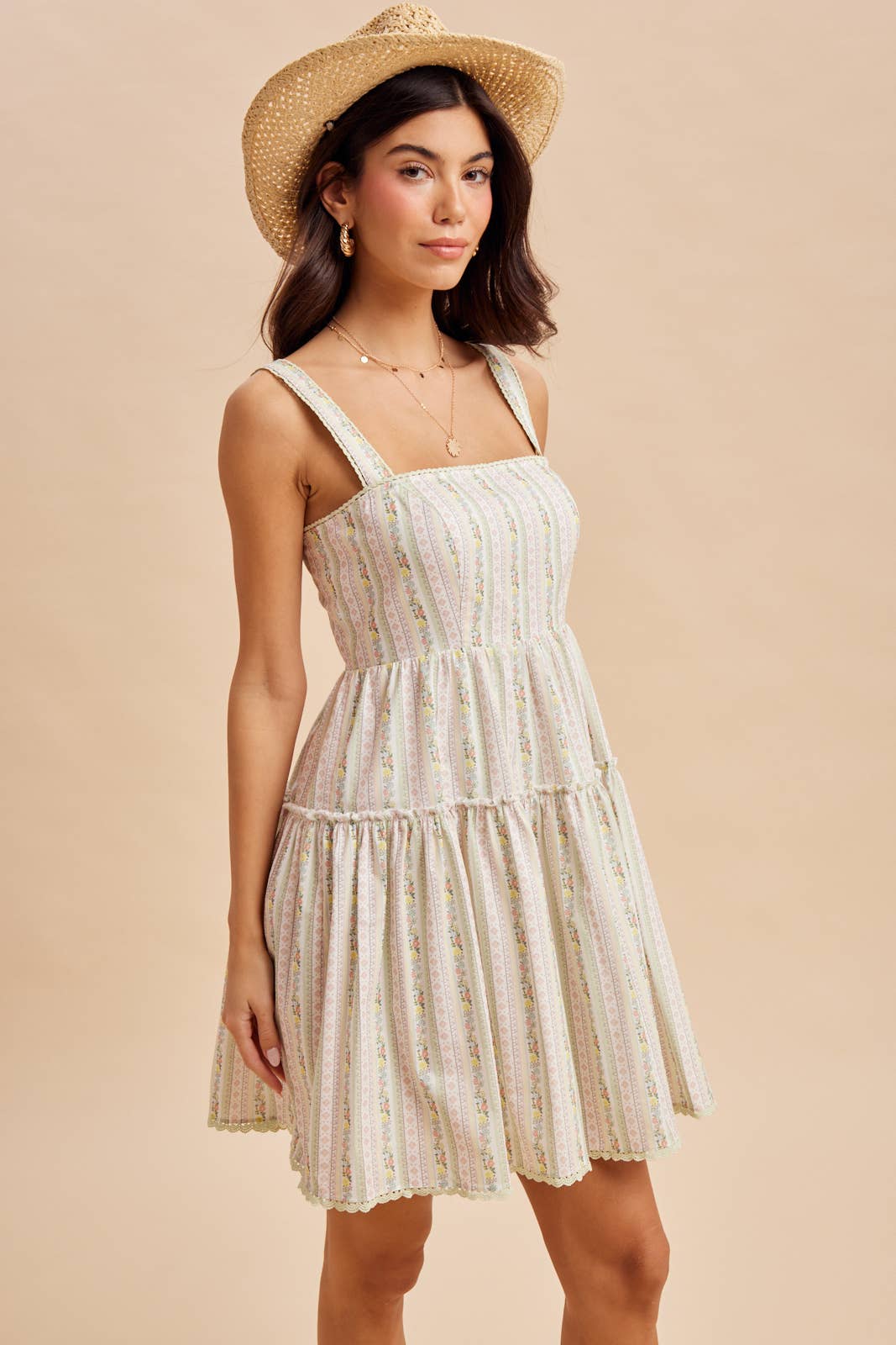 Cotton Floral Mini Dress