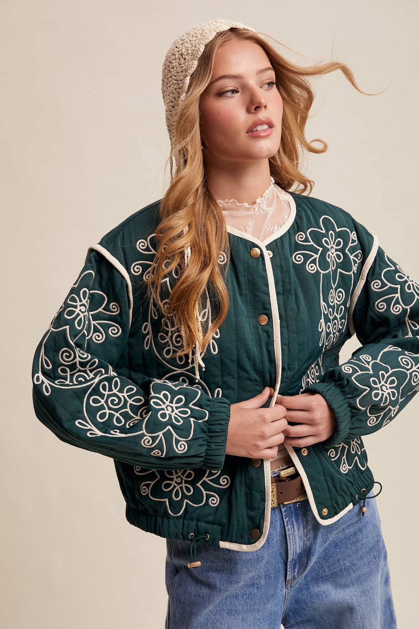 Embroidered Quilted Western Jacket