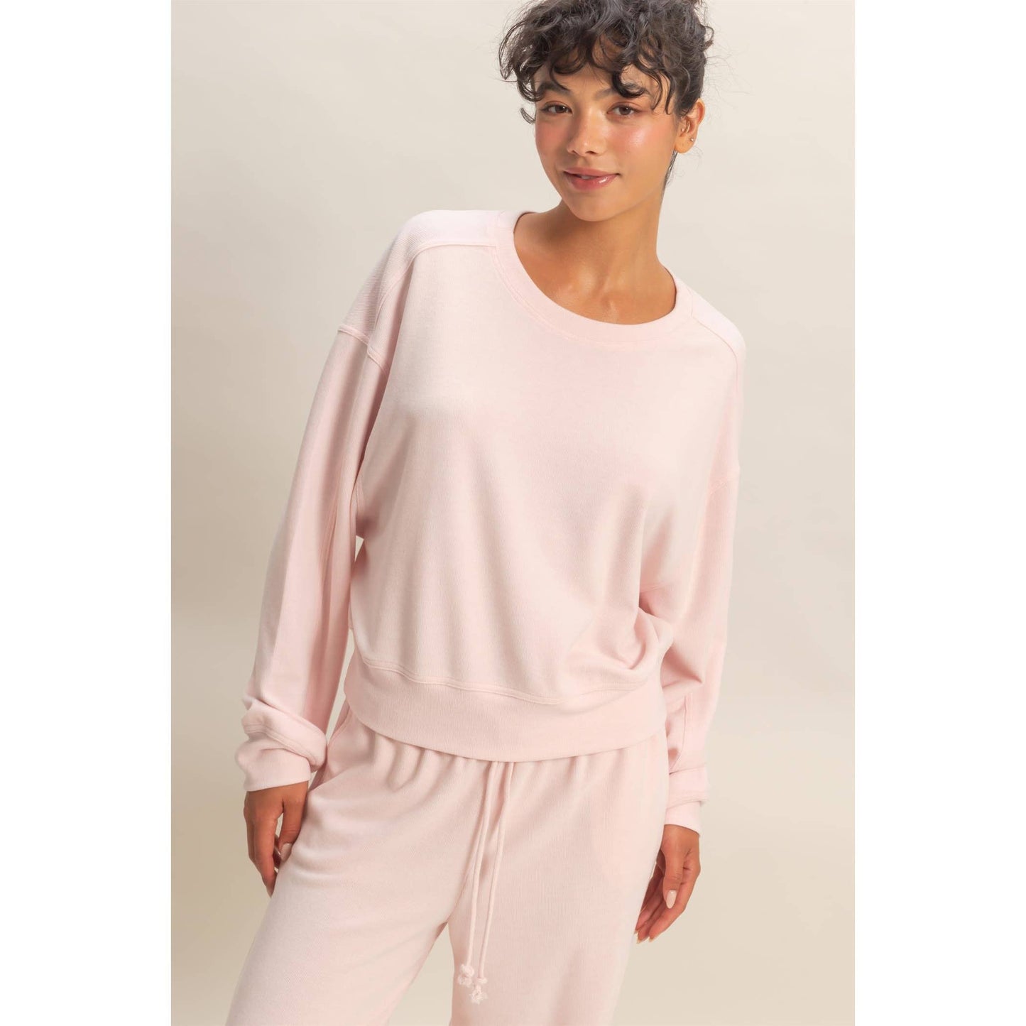 Soft Ribbed Relaxed Fit Sweatshirt