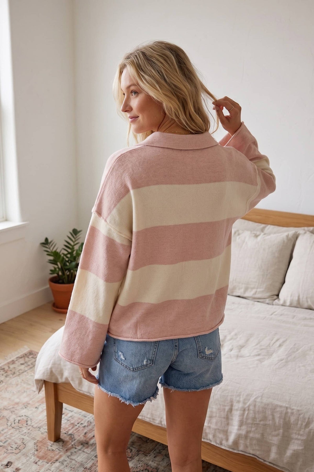 Oversized Gameday Rugby Stripe Sweater