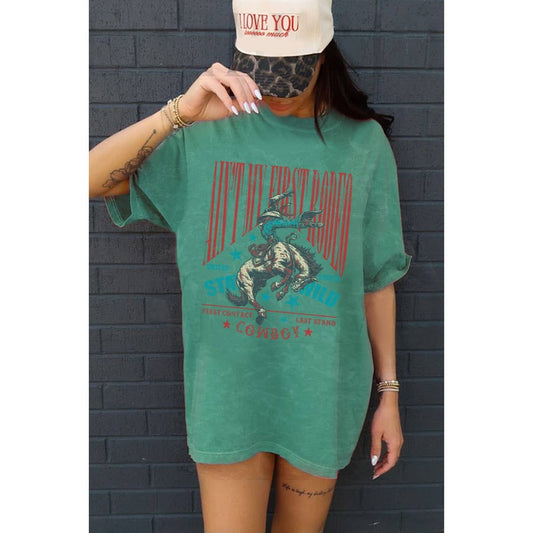 Aint My First Rodeo Oversized Mineral Graphic Tee