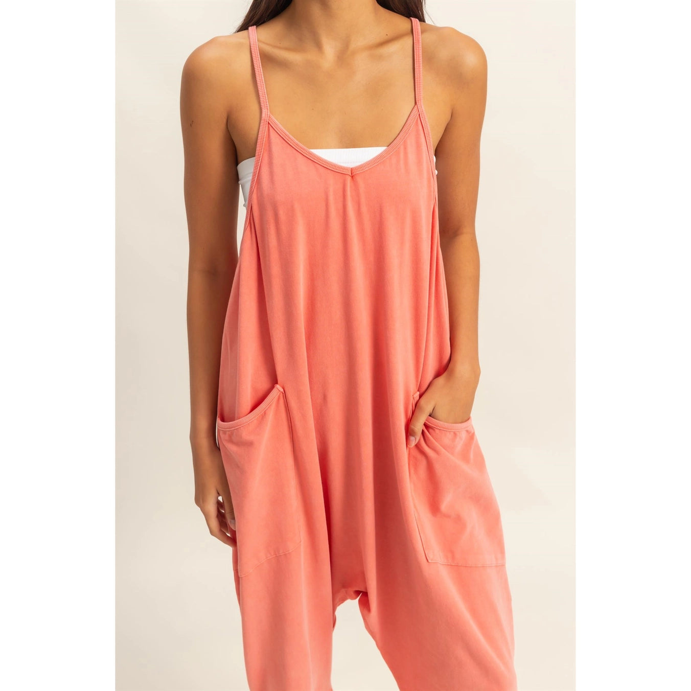 Relaxed Fit Mineral Washed Jumpsuit