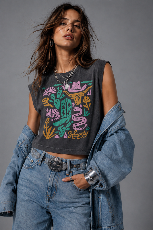 Howdy Desert Collage Muscle Tank T-Shirt