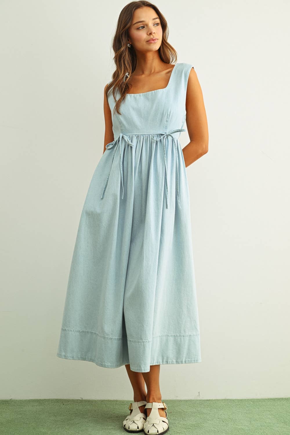 Chambray Bow Dress