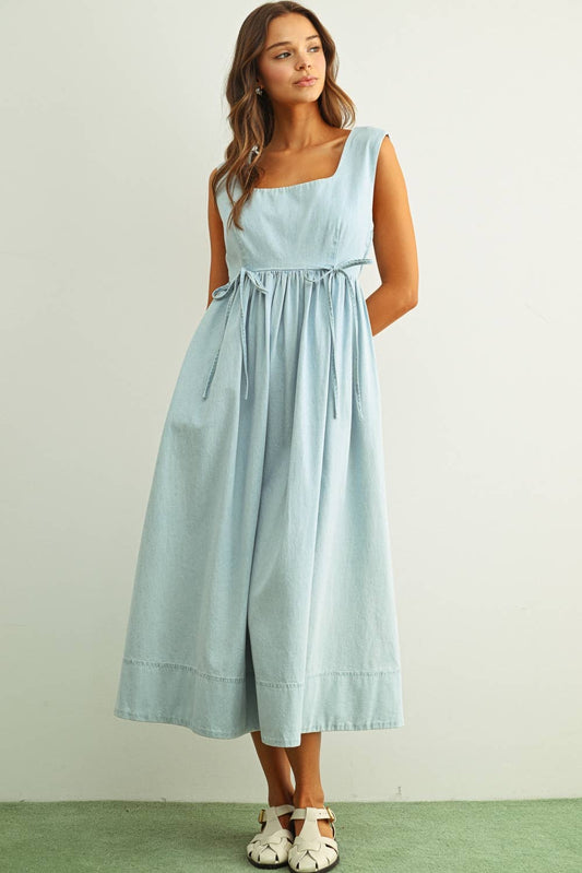 Chambray Bow Dress
