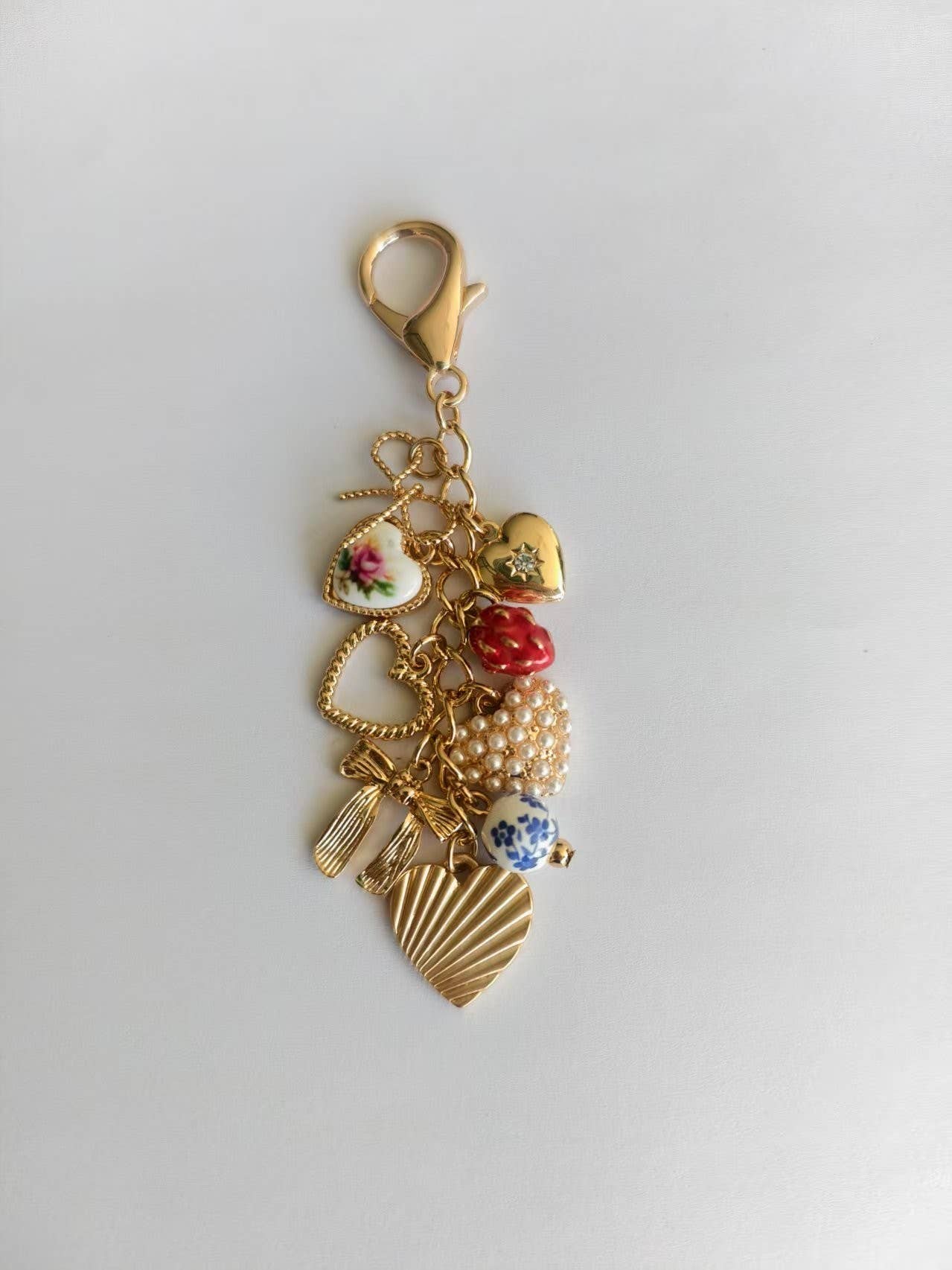 Porcelain Strawberry Bag Charm