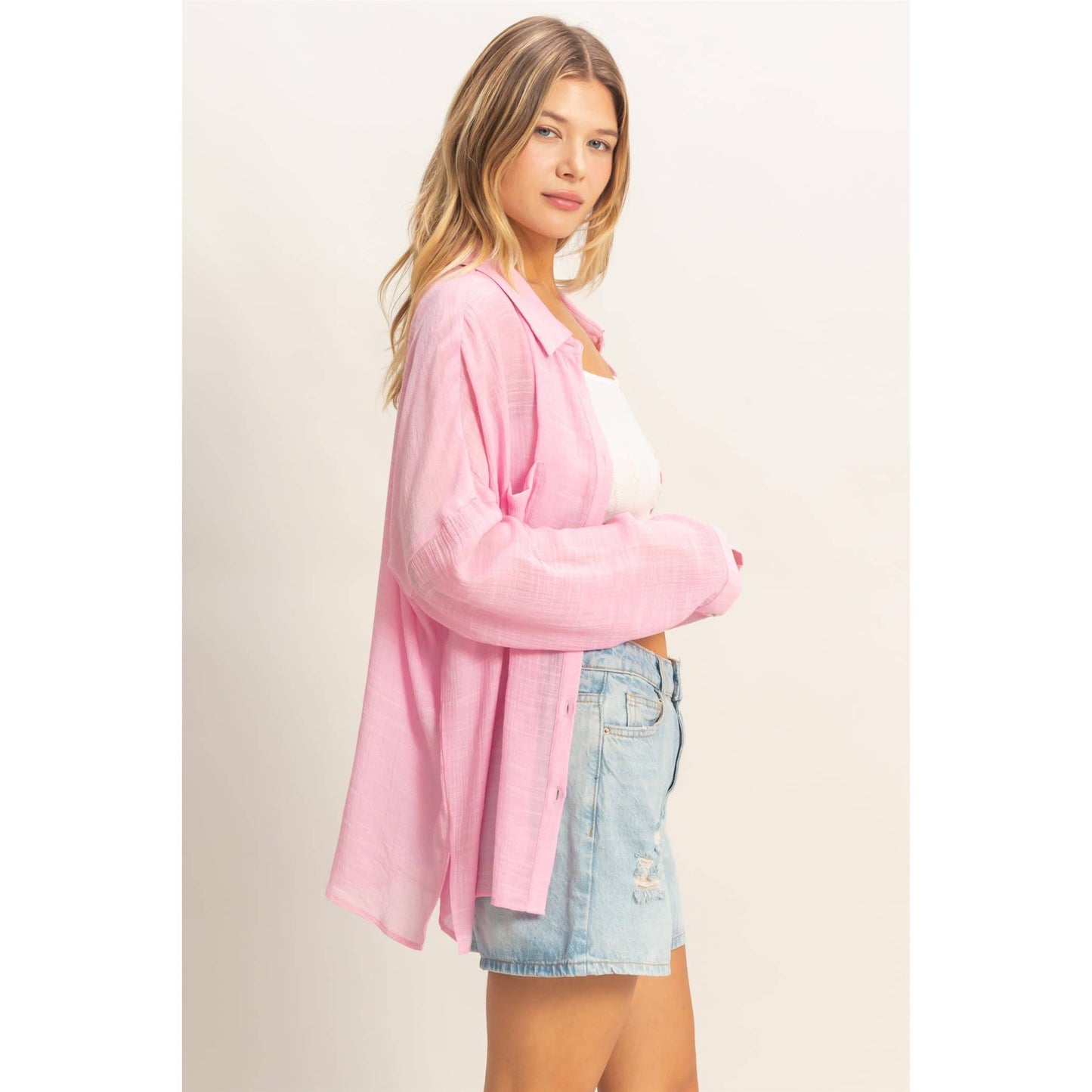 Lightweight Button-Down Blouse