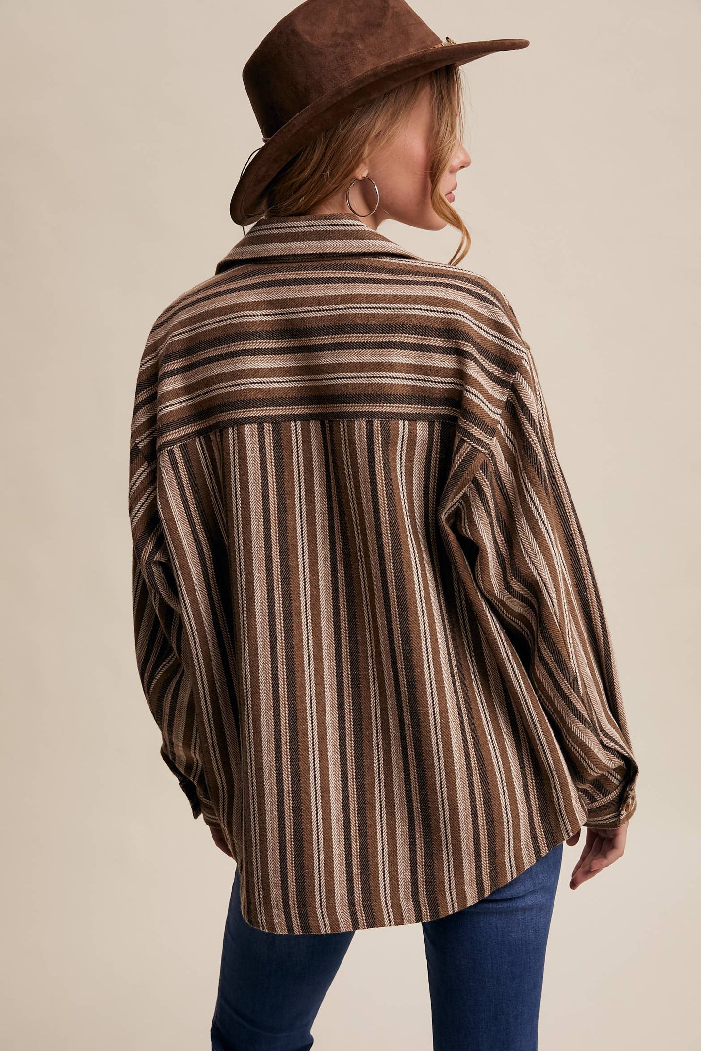 Western Stripe Button-Up Jacket