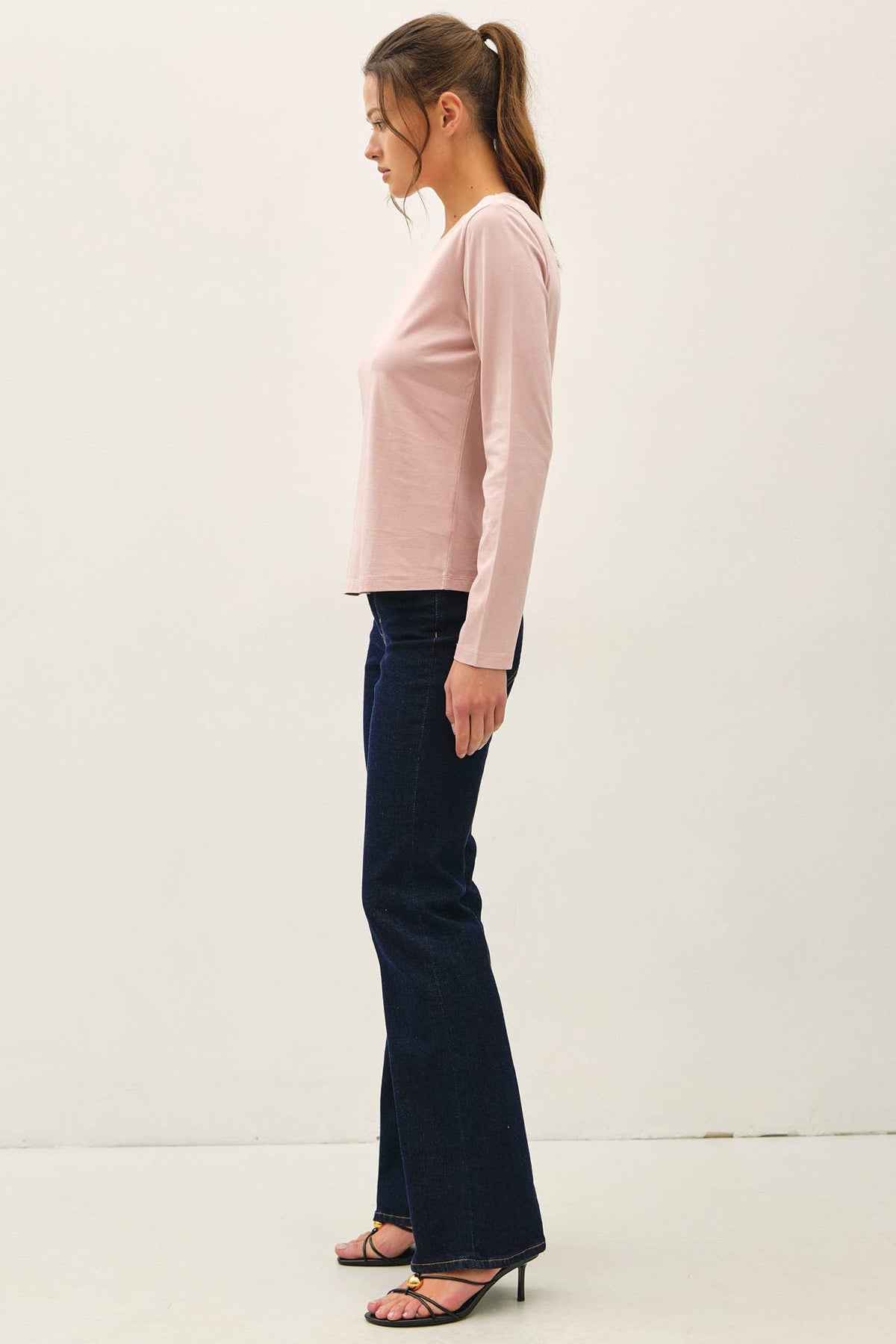 Washed Cotton Long Sleeve Top