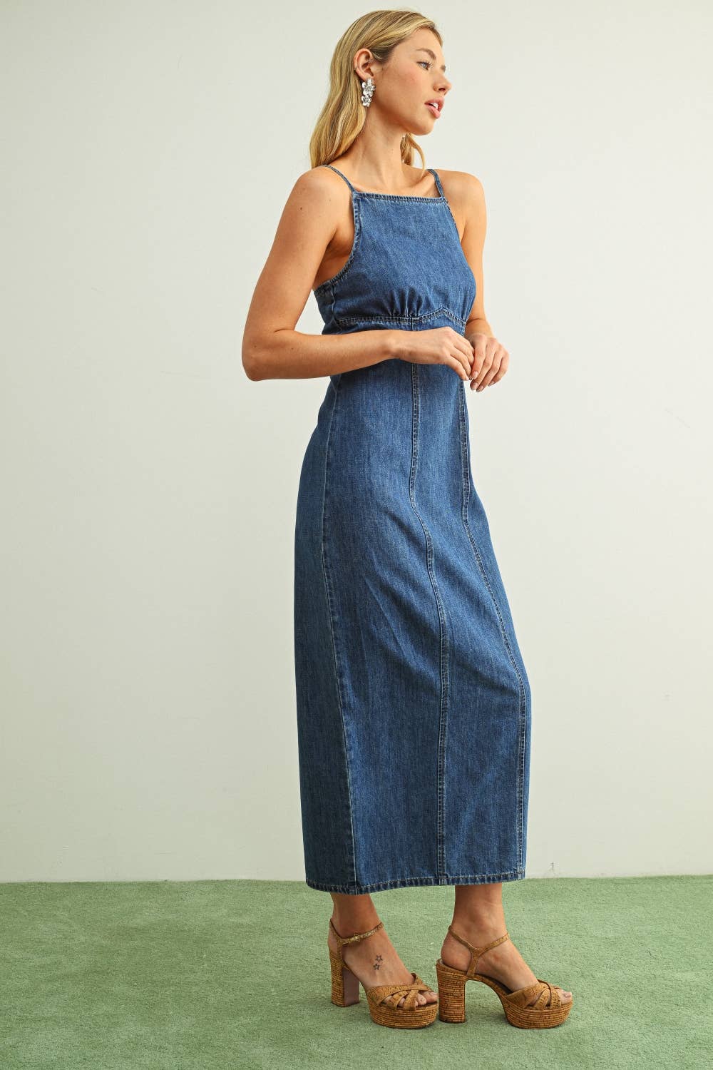 Spaghetti Strap Denim Dress
