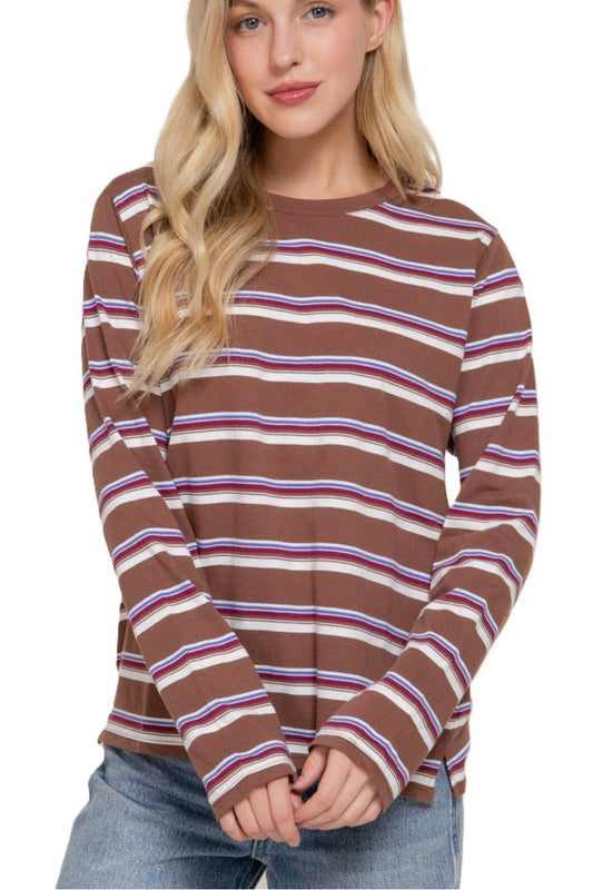 Long Sleeve Multi Striped Top