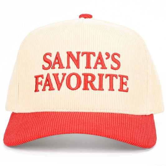 C.C SANTAS FAVORITE Corduroy Embroidered Hat