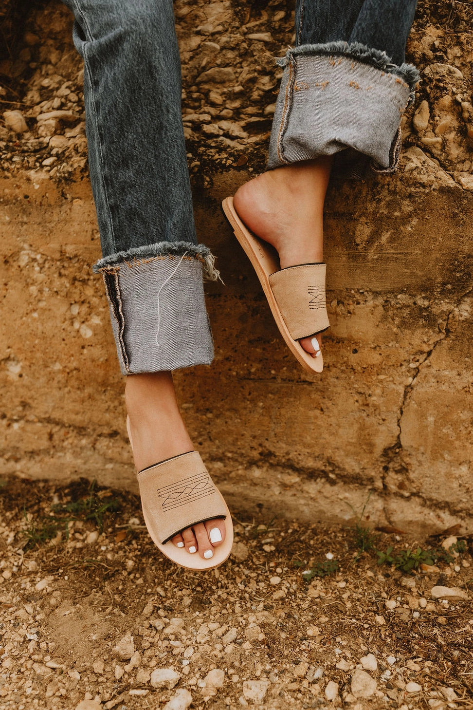 PRE-ORDER Boot Stitch Leather Slides