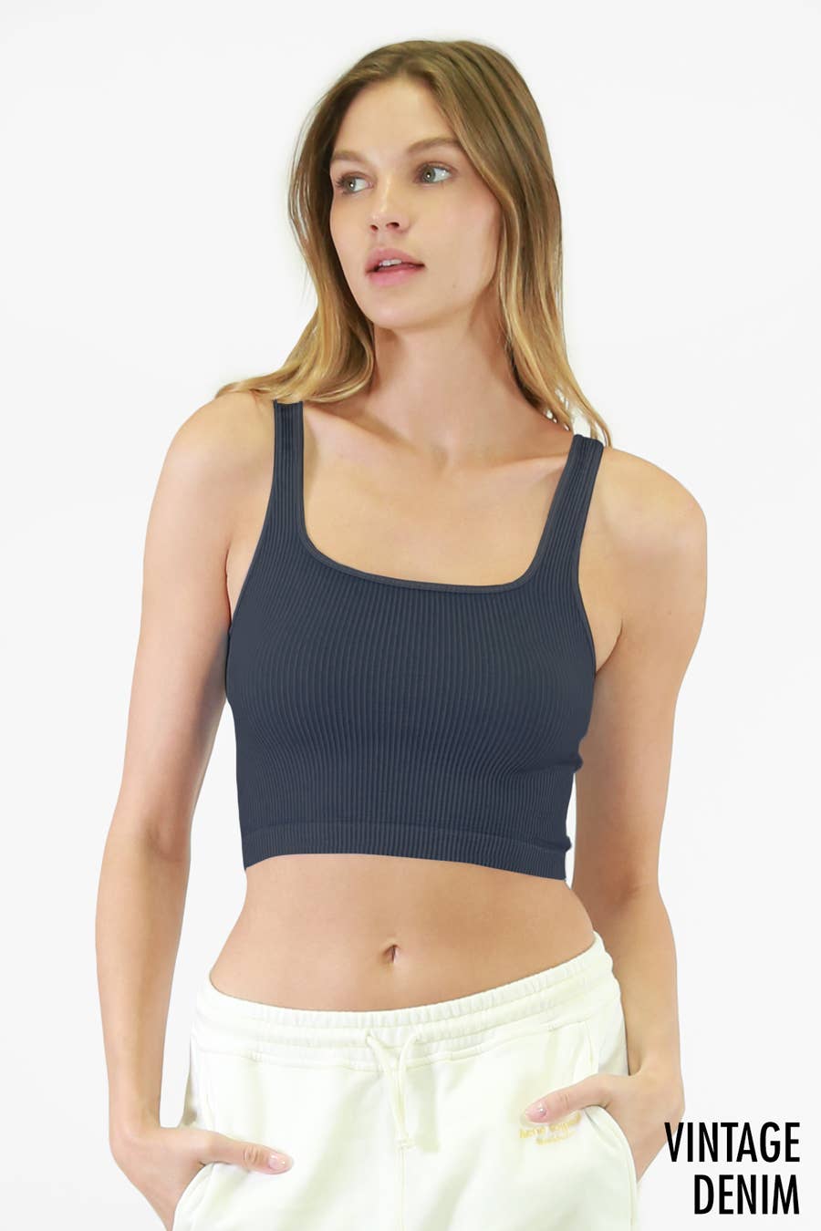 Vintage Square Neck Crop Top