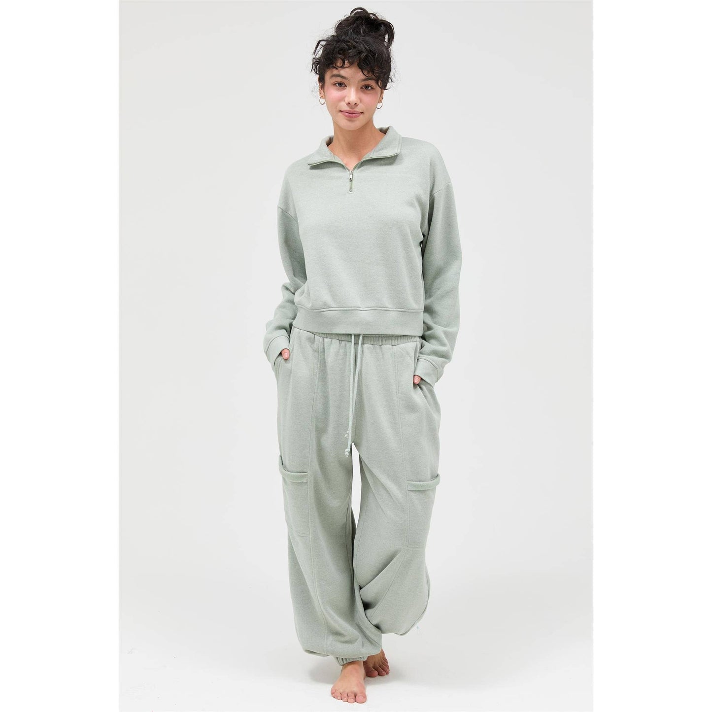 Half-Zip Burnout French Terry Pullover
