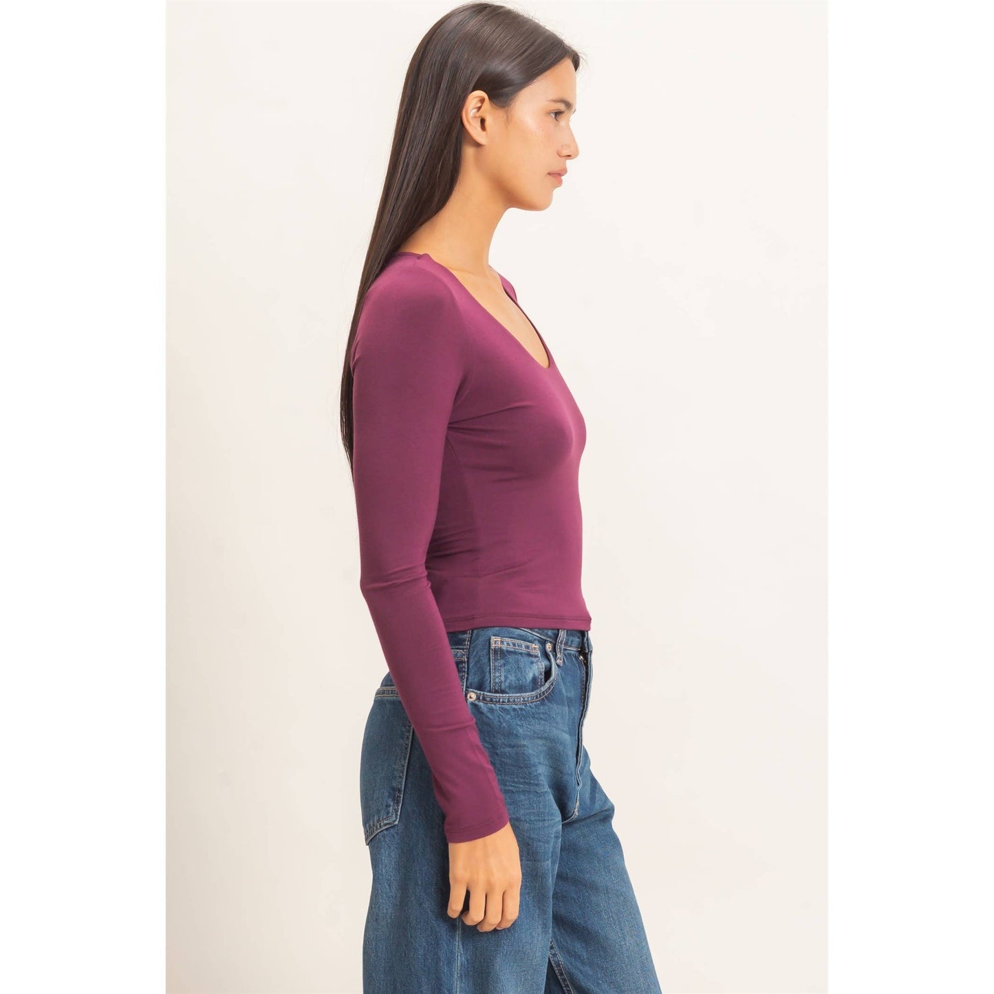 Scoop Neck Long Sleeve Top