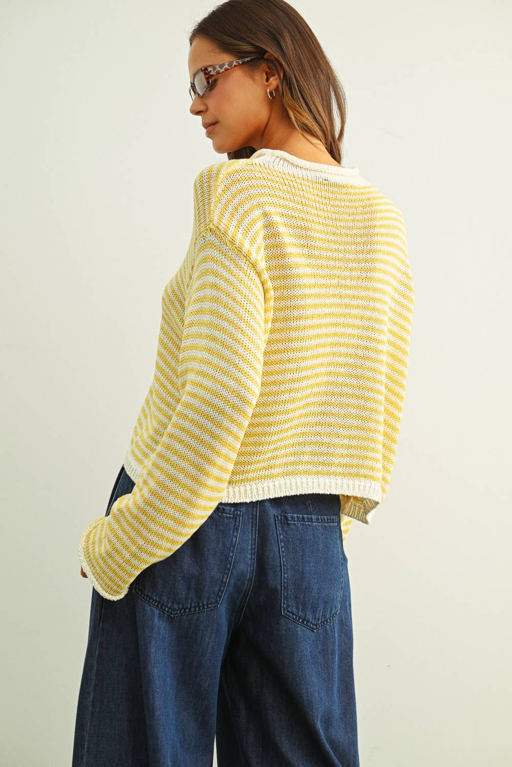 Stripe Button Front Knit Cardigan – american honey