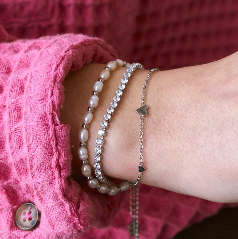 Silver Shimmer Tennis Bracelet-Waterproof