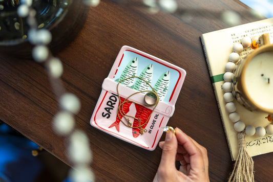 Ceramic Trinket & Jewelry Tray / Dish - Canned Sardines