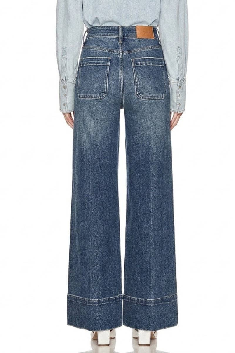 High Rise Tummy Control Slim Palazzo Jeans