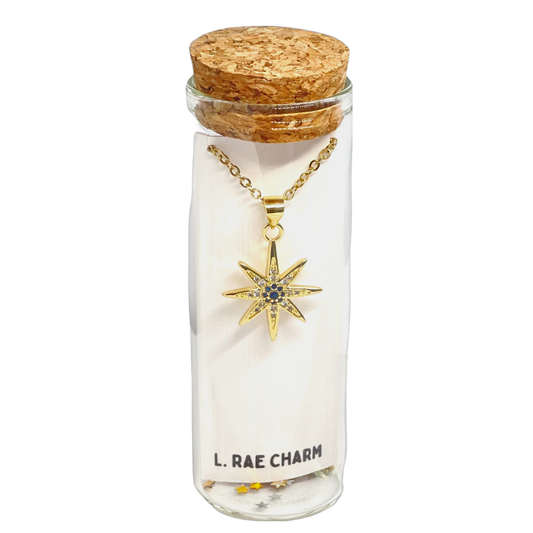 Star Starburst Pave Crystal Necklace