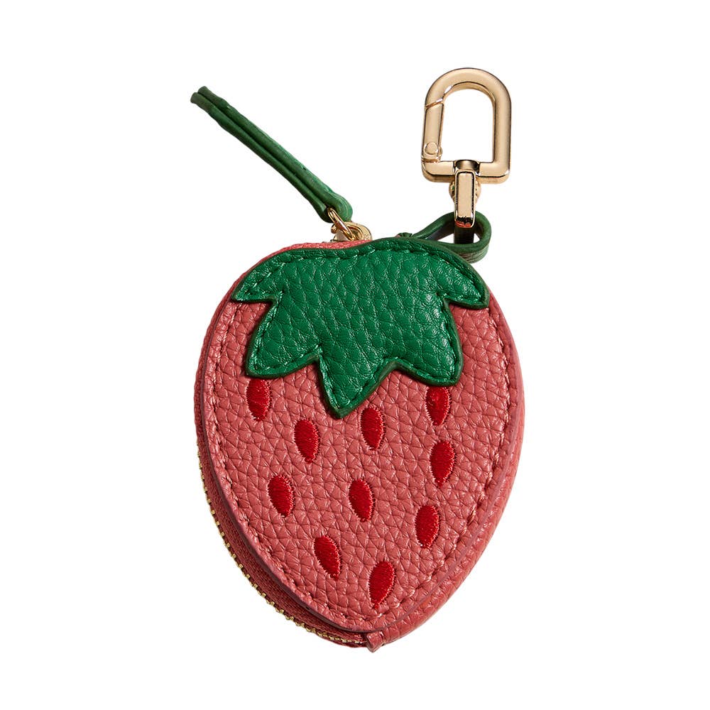 Genuine Leather Strawberry Bag Charm