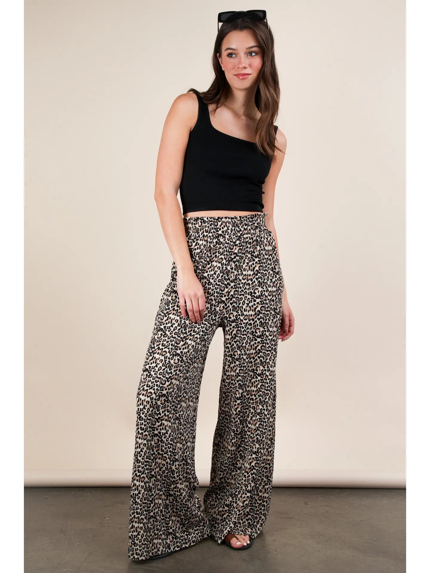 Leopard Wide Leg Pants