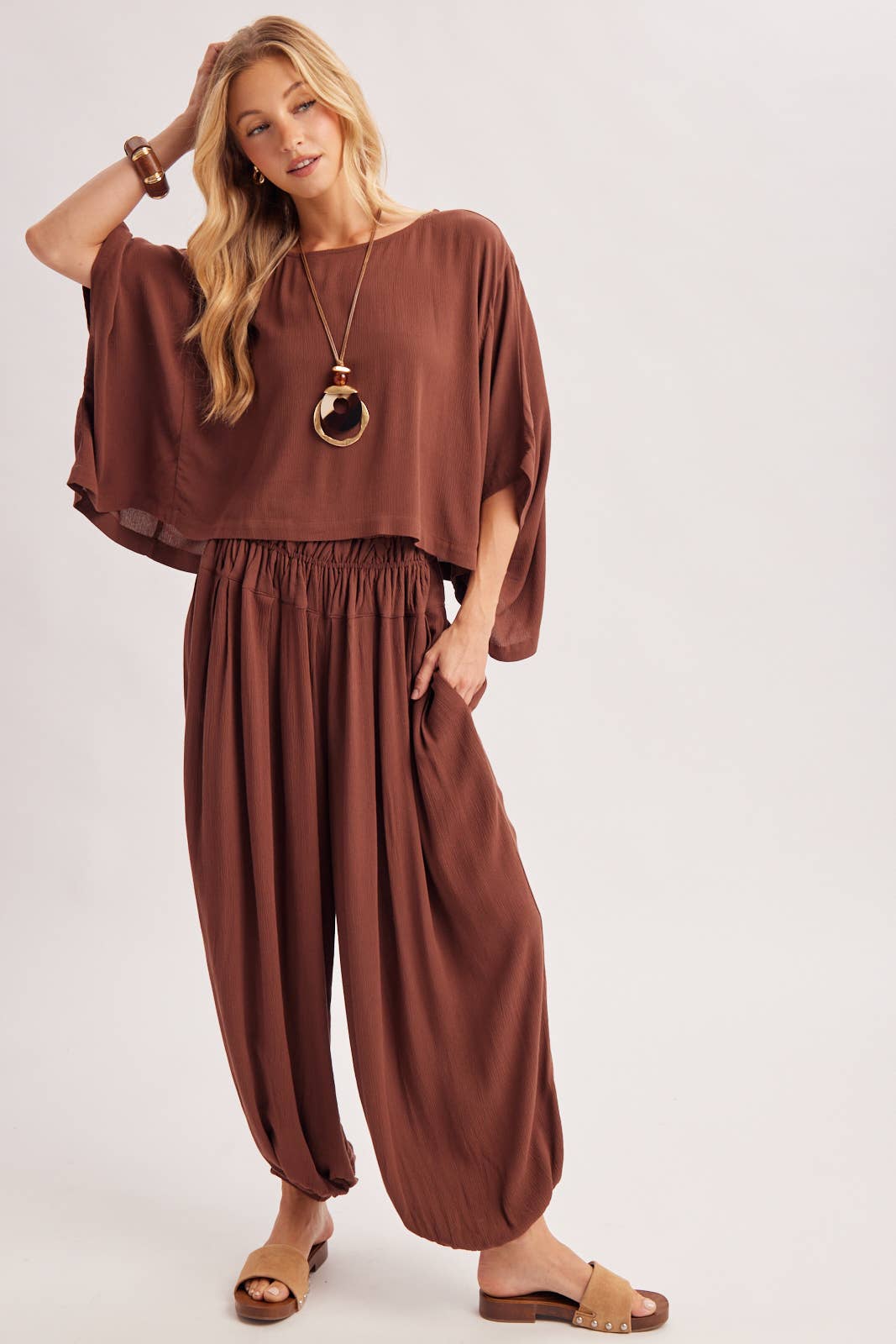 Boho Oversize Top and Balloon Pants