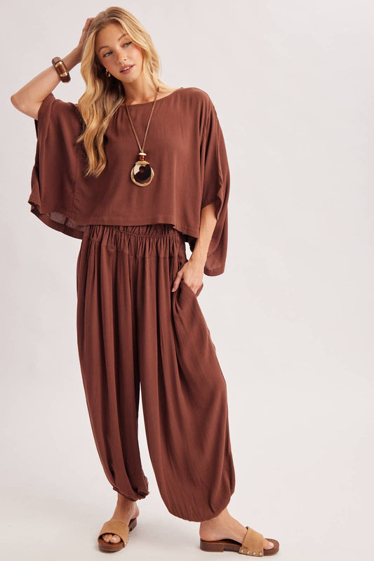Boho Oversize Top and Balloon Pants
