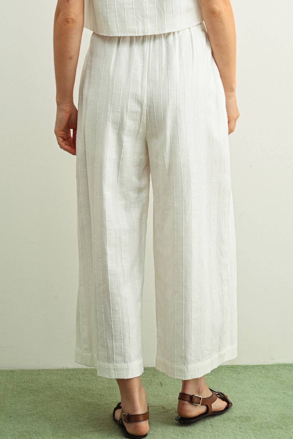 Pleated Crop Trouser Pants