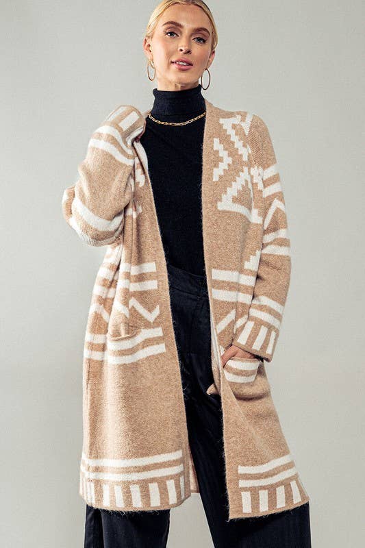 Western Geometric Pattern Cardigan