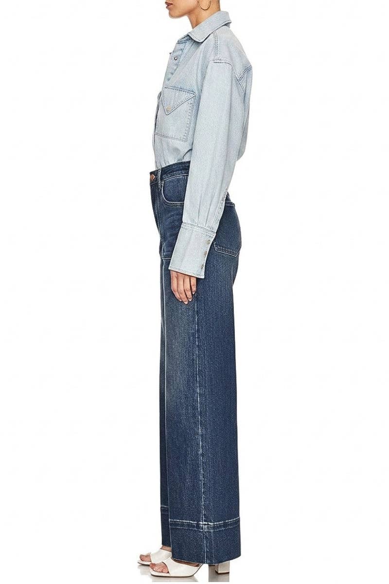 High Rise Tummy Control Slim Palazzo Jeans