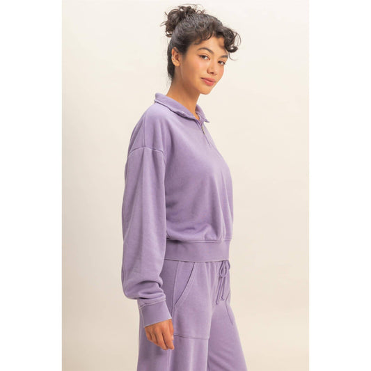 Half-Zip Burnout French Terry Pullover